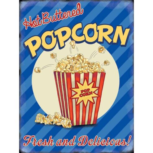 Popcorn - metalen bord