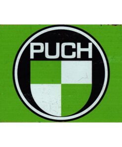 Puch Logo Green - metalen bord
