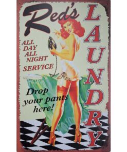 Red's Laundry - metalen bord