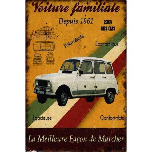 Renault 4 - metalen bord