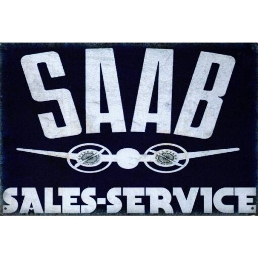 Saab Service - metalen bord