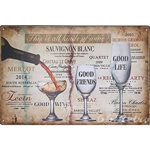 Sauvignon Blanc Wine - metalen bord