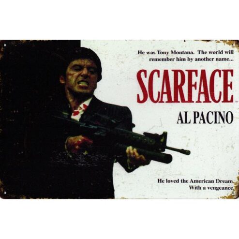 Scarface - metalen bord