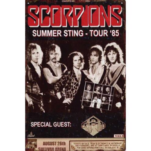 Scorpions Summer Sting - metalen bord