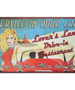 Service in your car - metalen bord