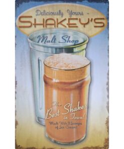 Shakeys - metalen bord
