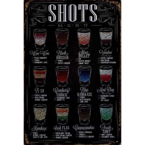 Shots - metalen bord