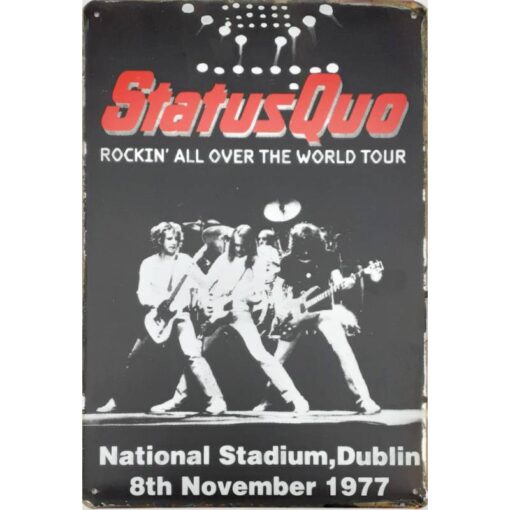Status Quo Dublin - metalen bord