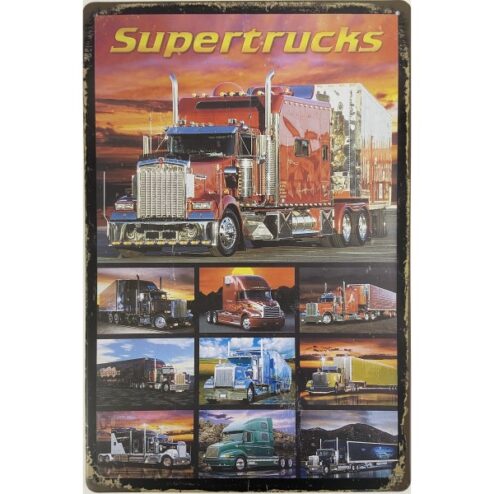 Supertrucks - metalen bord