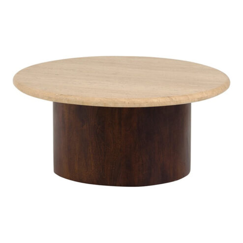 Marmo salontafel 78cm rond Travertin blad