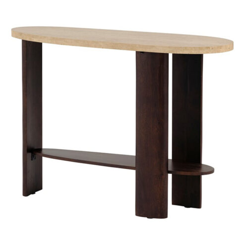 Marmo Sidetable met organische vorm Travertin blad