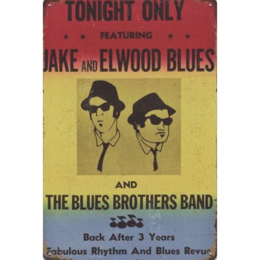 The Blues Brothers Tonight - metalen bord