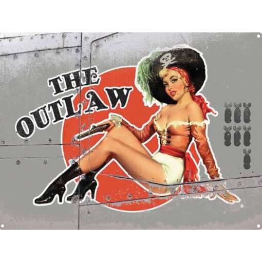 The Outlaw - metalen bord