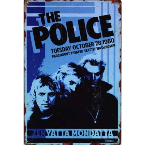 The Police - metalen bord