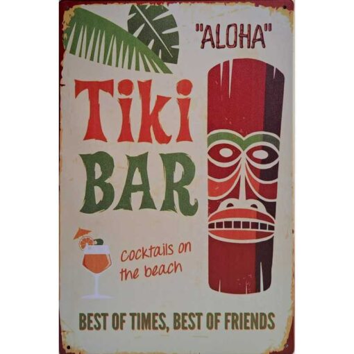 Tiki Bar Aloha - metalen bord