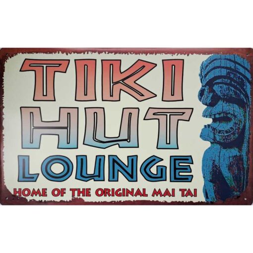 Tiki Hut Lounge - metalen bord