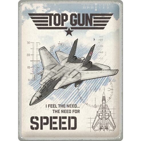 Top Gun - Jet - metalen bord