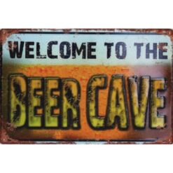 Welcome to the Beercave - metalen bord