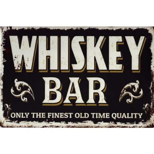 Whiskey Bar - metalen bord