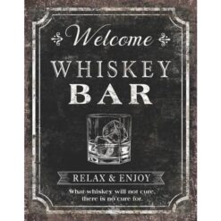 Whiskey Bar - metalen bord