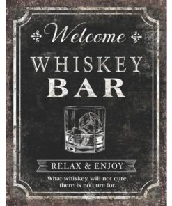 Whiskey Bar - metalen bord