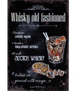 Whisky old Fashioned - metalen bord