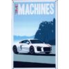 White Car Time Machines - metalen bord
