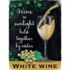 Wine White - metalen bord