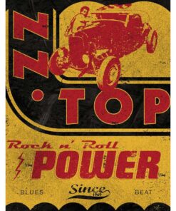 ZZ Top Rock and Roll Power - metalen bord