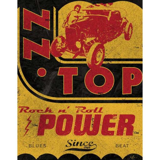 ZZ Top Rock and Roll Power - metalen bord