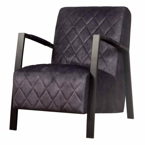 Dexter Fauteuil velvet Antraciet 65cm