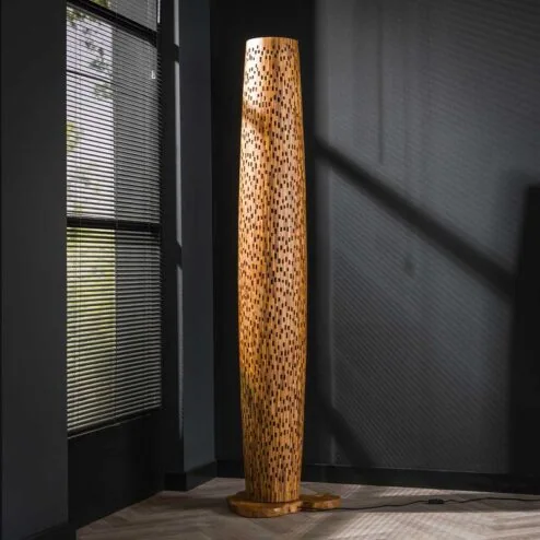 Zanotto 2-lichts Vloerlamp teakhout Large