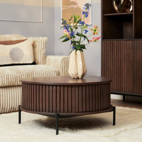 Salontafel Martin Walnoot Rond 80cm
