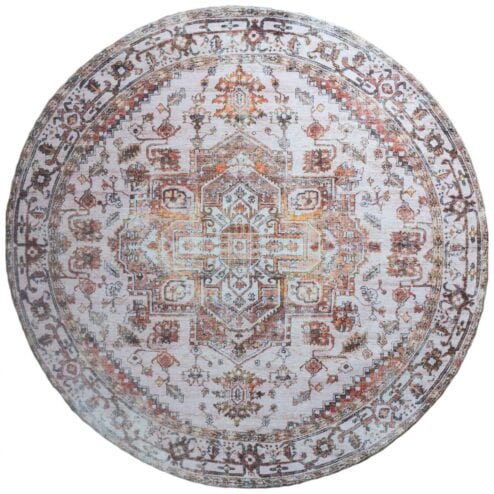Nora vloerkleed rond bruin 120cm (showroommodel 245)