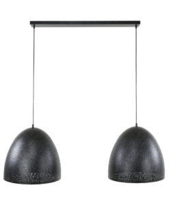 Quinn 2-lichts Hanglamp geperforeerd Charcoal