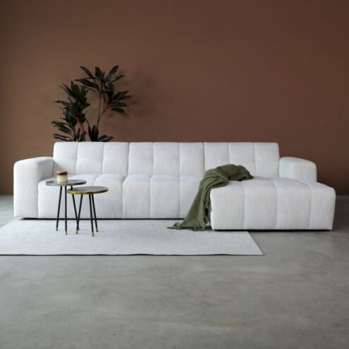 Bank Wave Chaise longue rechts Modesto wit