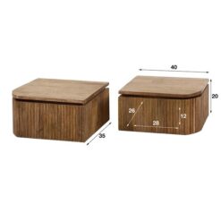 Zwevend nachtkastje - hangend halkastje - industrieel - 50 cm breed Zwevend nachtkastje - hangend halkastje - industrieel - 50 cm breed