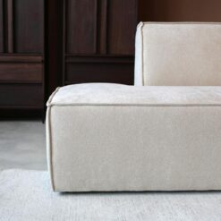 Bank Enzo Chaise longue rechts Stof beige taupe