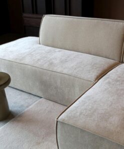 Bank Enzo Chaise longue rechts Stof beige taupe