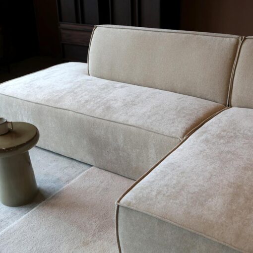 Bank Enzo Chaise longue rechts Stof beige taupe