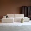 Bank Enzo Chaise longue links Stof beige taupe