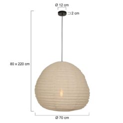 Hanglamp Bangalore 1-lichts bamboe met linnen