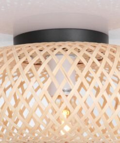 Plafondlamp Maze 1-lichts licht hout