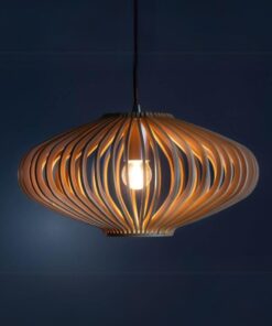 Tess 1-lichts Hanglamp hout plat