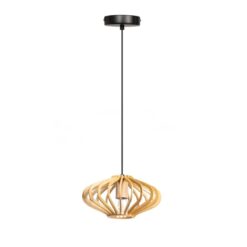 Tess 1-lichts Hanglamp hout plat