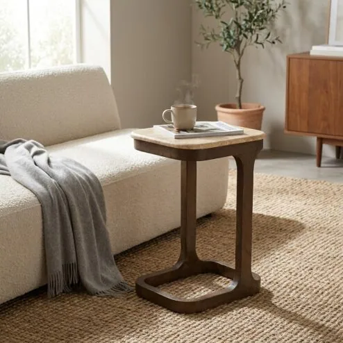 Tyler Bijzettafel travertin 40 cm