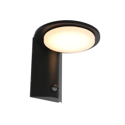 Hiro 1-lichts Buitenlamp Zwart Schemer sensor