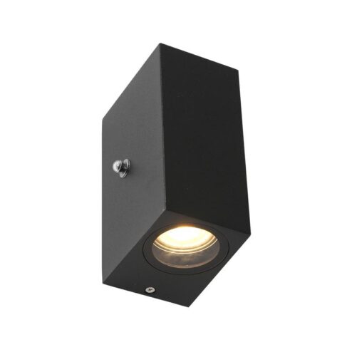 Carcer 2-lichts Buitenlamp rond Zwart Schemer sensor