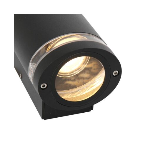 Carcer 2-lichts Buitenlamp vierkant Zwart Schemer sensor