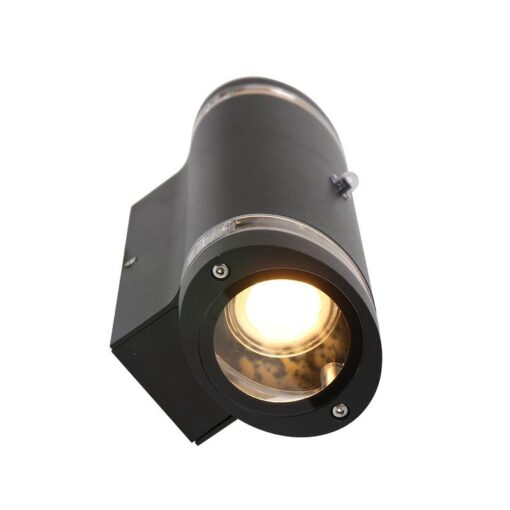 Carcer 2-lichts Buitenlamp vierkant Zwart Schemer sensor